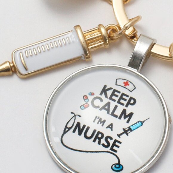 Doctor/Nurse Stethoscope & Thermometer Keychain , Medical Keychain, Key Holder - Picture 3 of 4